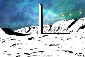 space, Nebula, Colorful, Drawing, Building, Apocalyptic, White, Monolith