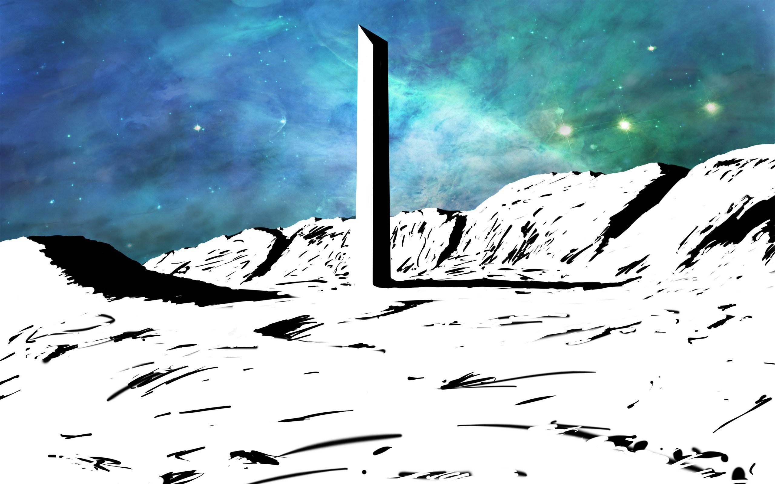 space, Nebula, Colorful, Drawing, Building, Apocalyptic, White, Monolith Wallpaper