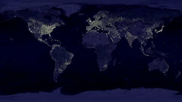 map, World, Lights, Night, Globes, Space HD Wallpaper Desktop Background