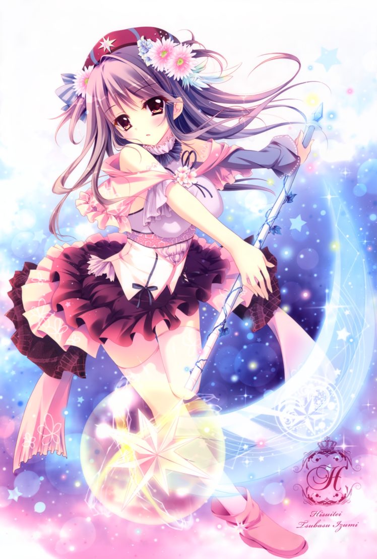 original characters, Flowers, Magic, Anime, Anime girls HD Wallpaper Desktop Background