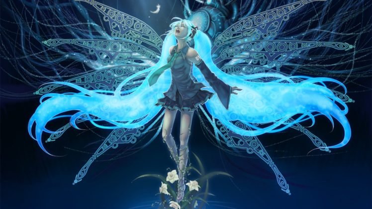 Vocaloid, Hatsune Miku, Wings HD Wallpaper Desktop Background