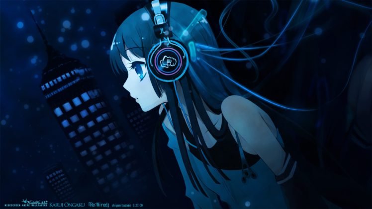 anime girls, Music, Headphones, Anime