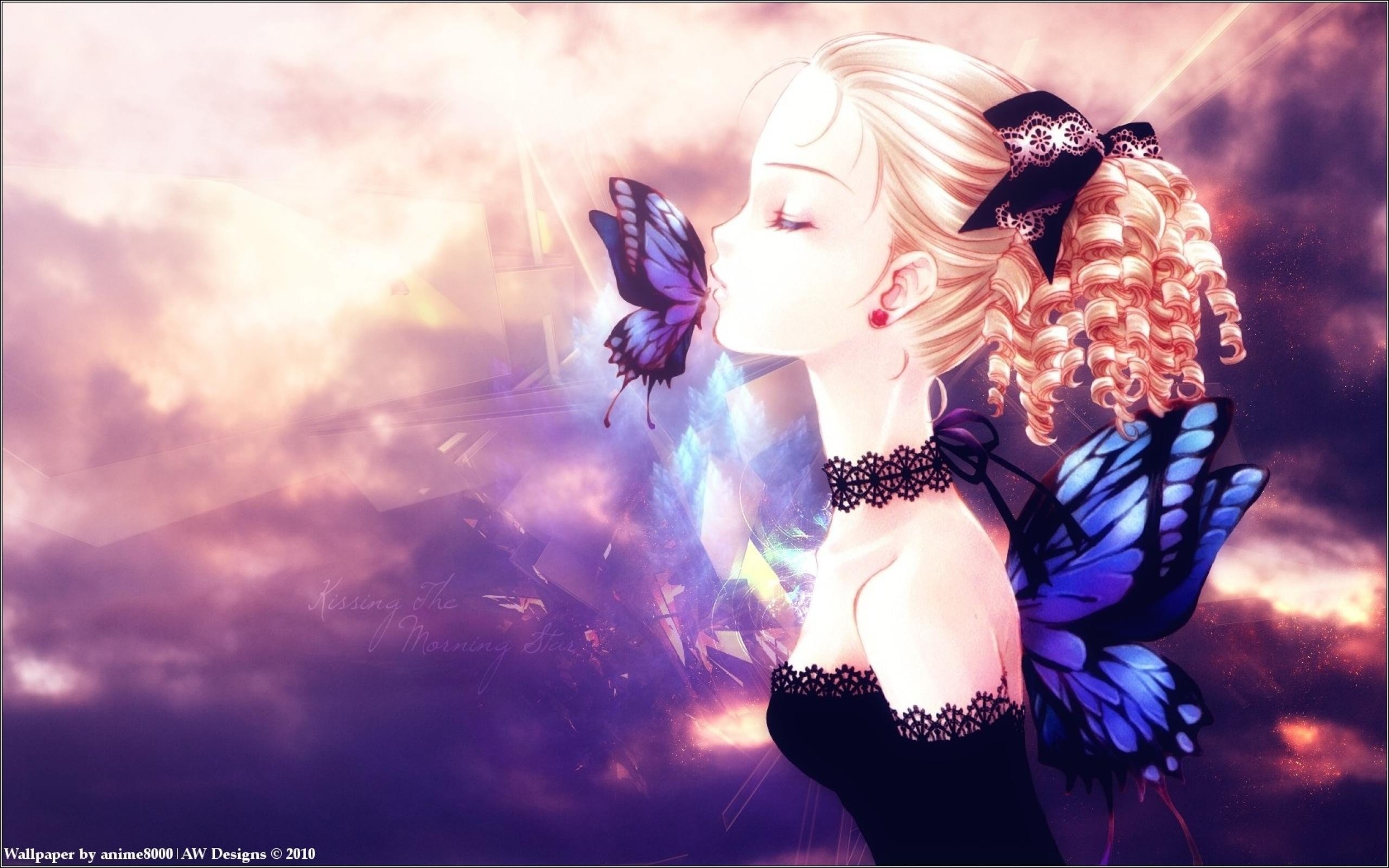 anime girls, Anime, Original characters, Closed eyes, Butterfly HD  Wallpapers / Desktop and Mobile Images & Photos