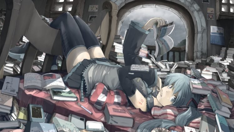 Vocaloid, Hatsune Miku, Reading, Anime HD Wallpaper Desktop Background