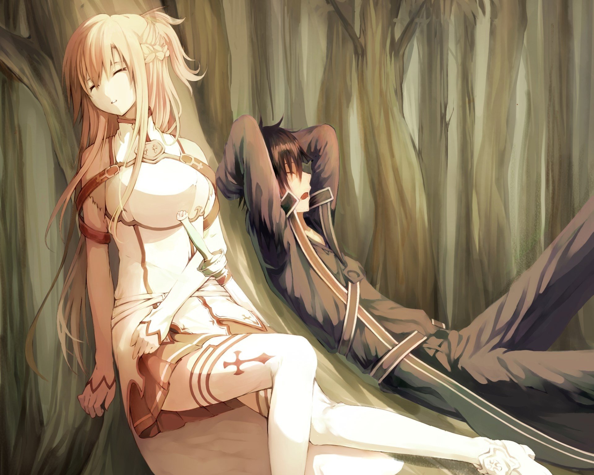 Sword Art Online, Yuuki Asuna, Kirigaya Kazuto, Anime Wallpaper