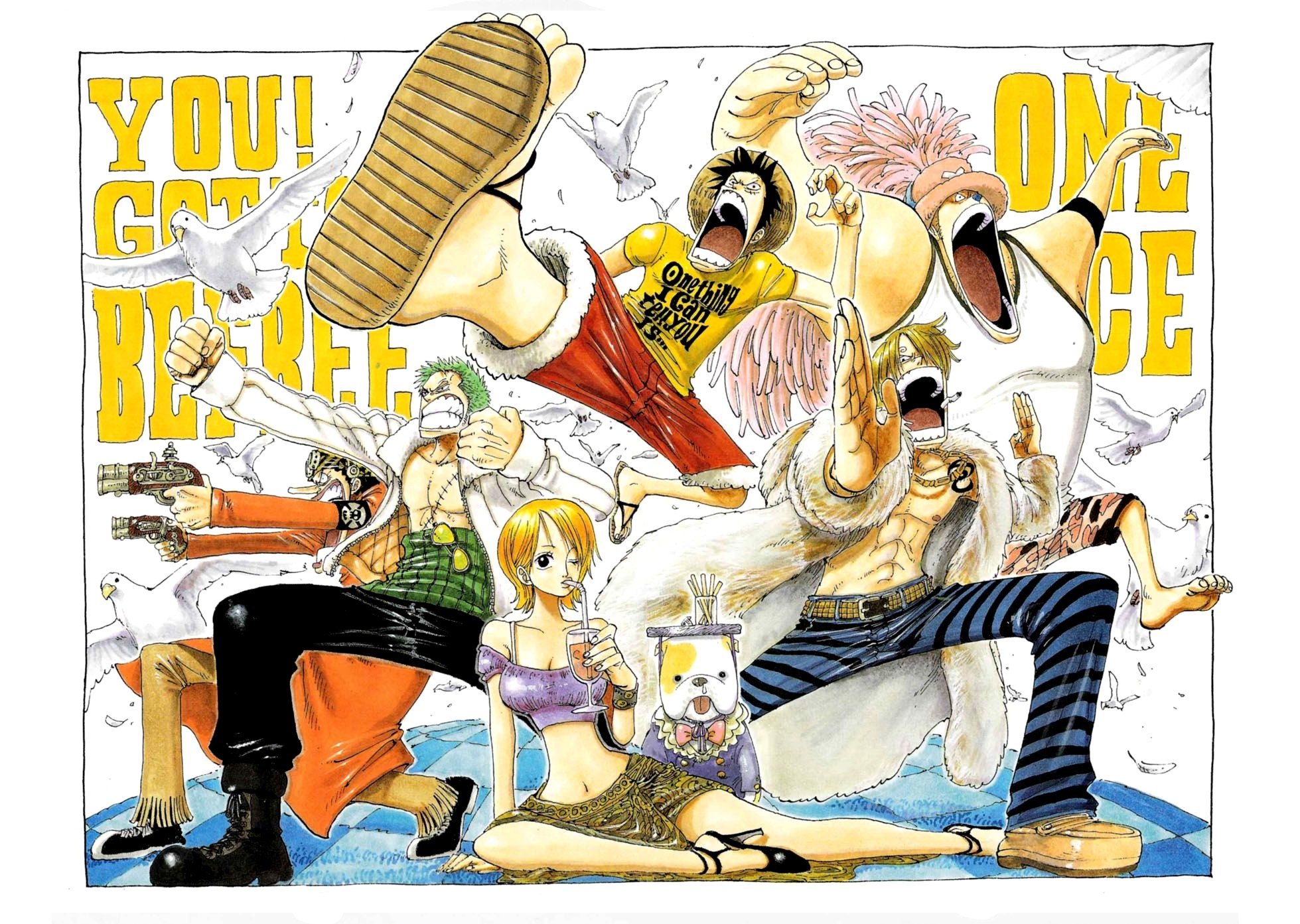One Piece, Monkey D. Luffy, Sanji, Nami, Roronoa Zoro, Usopp Wallpaper