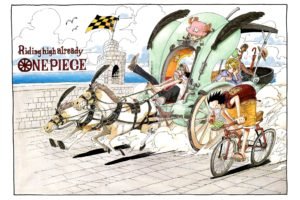 One Piece, Monkey D. Luffy, Racing, Tony Tony Chopper, Usopp, Sanji