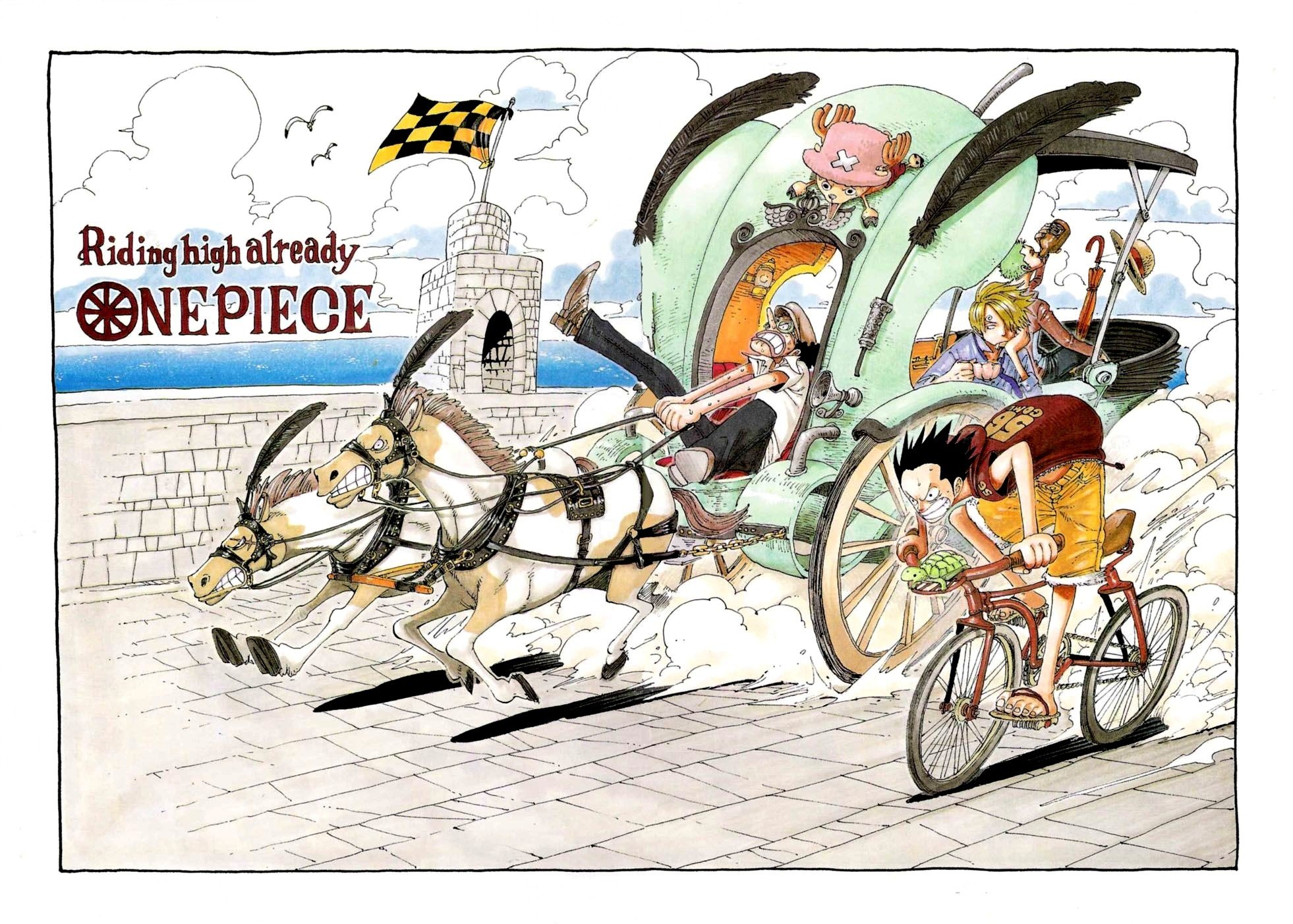 One Piece, Monkey D. Luffy, Racing, Tony Tony Chopper, Usopp, Sanji Wallpaper