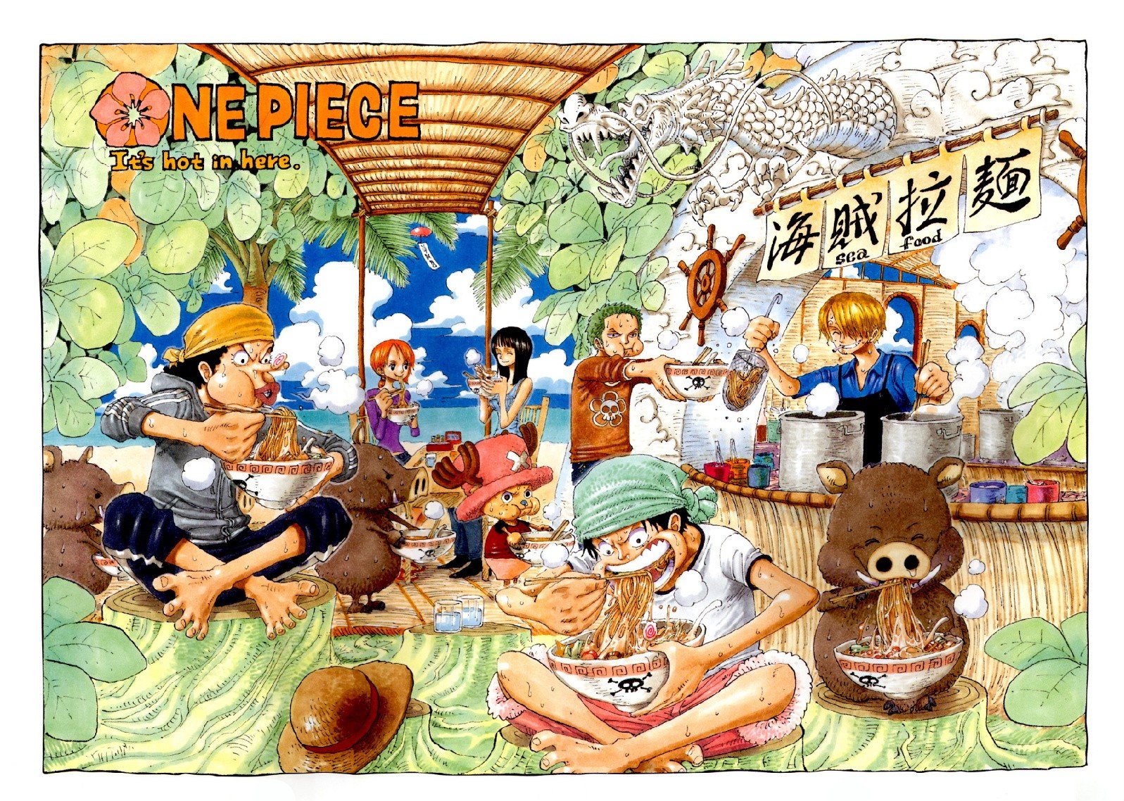 One Piece, Monkey D. Luffy, Roronoa Zoro, Usopp, Nami, Nico Robin, Ramen, Sanji, Tony Tony Chopper Wallpaper