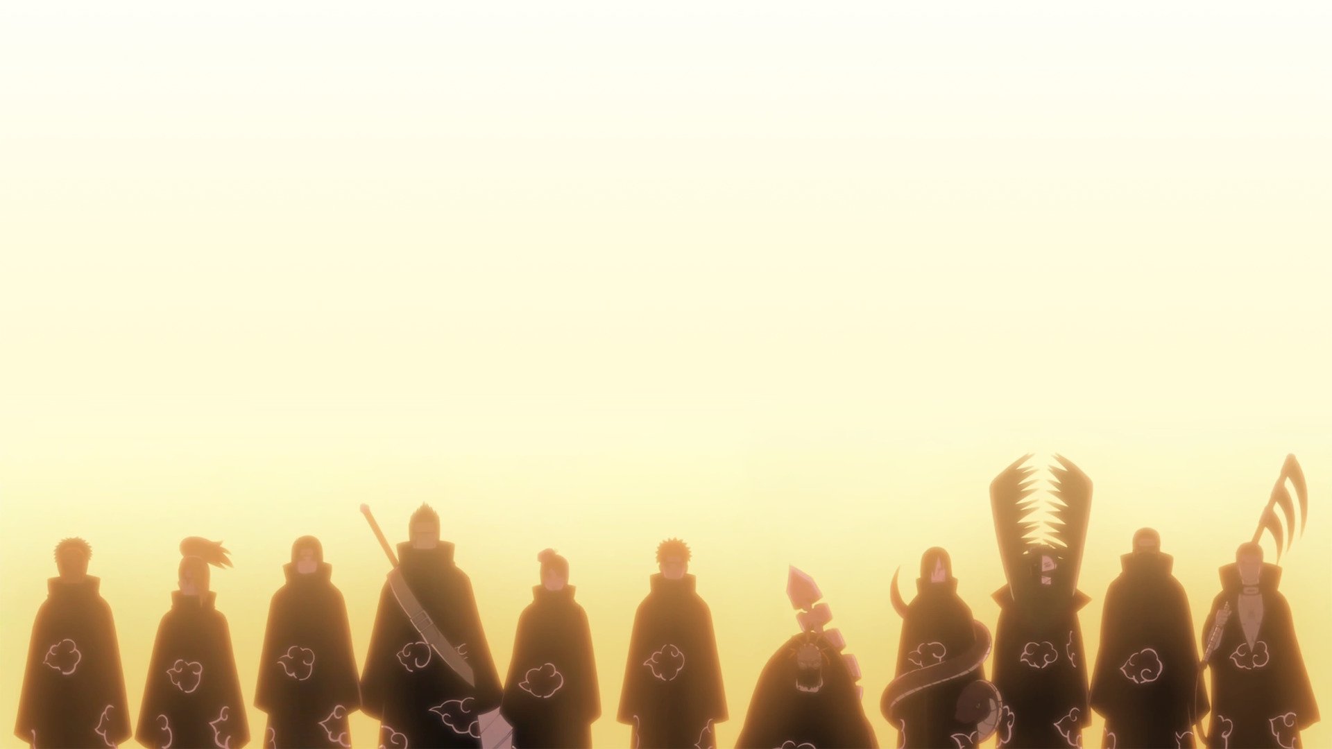 Akatsuki, Silhouette, Zetsu, Sunlight, Deidara, Sasori, Hoshigaki Kisame, Hidan, Kakuzu, Konan, Pein, Uchiha Itachi, Tobi, Orochimaru Wallpaper