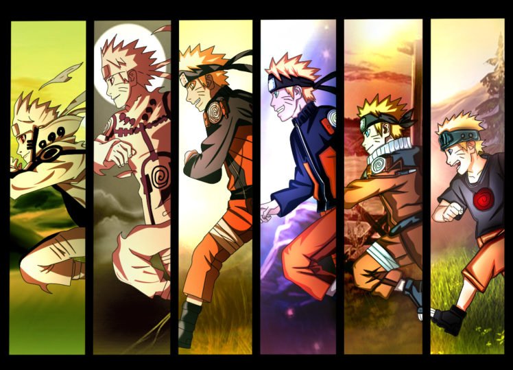 Uzumaki Naruto, Time, Anime boys, Evolution, Running, Panels HD Wallpapers / Desktop and Mobile Images & Photos