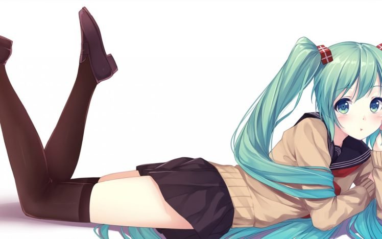 Hatsune Miku, Vocaloid, School uniform HD Wallpaper Desktop Background