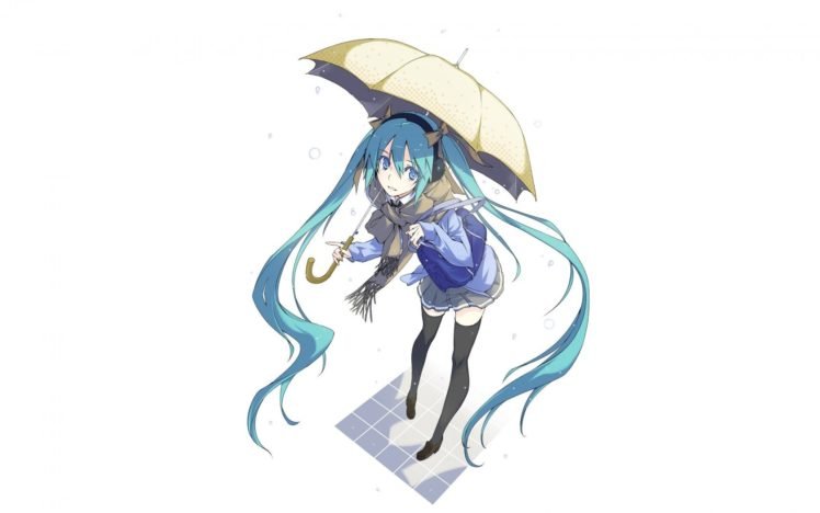 Hatsune Miku, Vocaloid, Umbrella, Twintails HD Wallpaper Desktop Background
