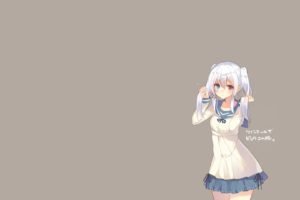 anime, Anime girls, Simple background, Original characters, Heterochromia, School uniform, Ciel Sacred