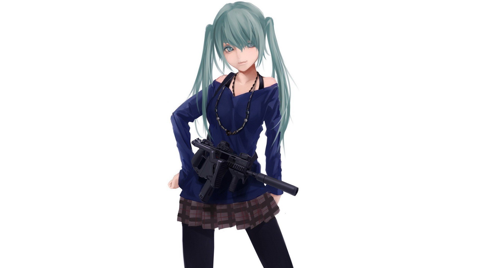 Anime Anime Girls Gun Vocaloid Hatsune Miku Kriss Vector Hd Wallpapers Desktop And Mobile Images Photos