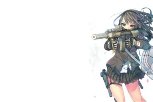 original characters, Anime, Anime girls, Gun, School uniform