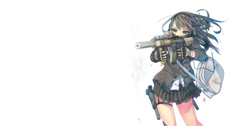 original characters, Anime, Anime girls, Gun, School uniform HD ...