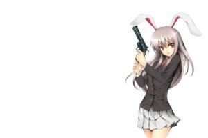 anime, Anime girls, Gun, Touhou, Reisen Udongein Inaba