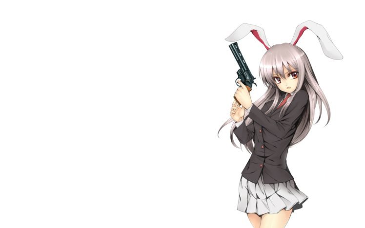anime, Anime girls, Gun, Touhou, Reisen Udongein Inaba HD Wallpaper Desktop Background