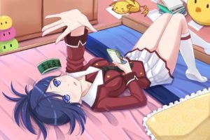 anime, Anime girls, Inou Battle wa Nichijou kei no Naka de, School uniform, Kudou Mirei, Pikachu