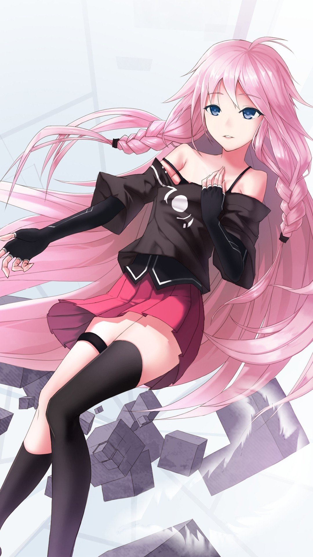anime girl hot pink hair
