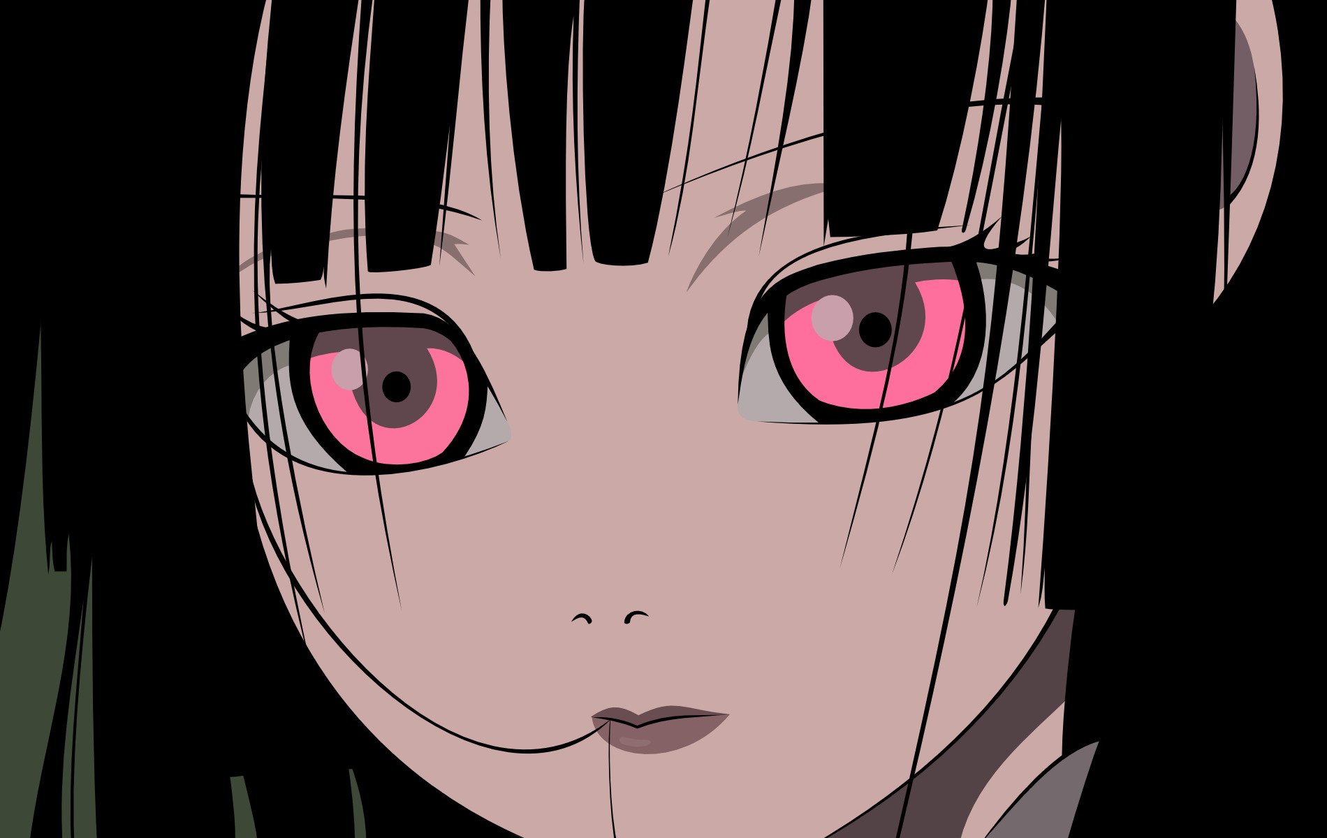 Jigoku Shoujo, Anime girls, Black hair, Pink eyes, Dark hair, Closed HD  Wallpapers / Desktop and Mobile Images & Photos
