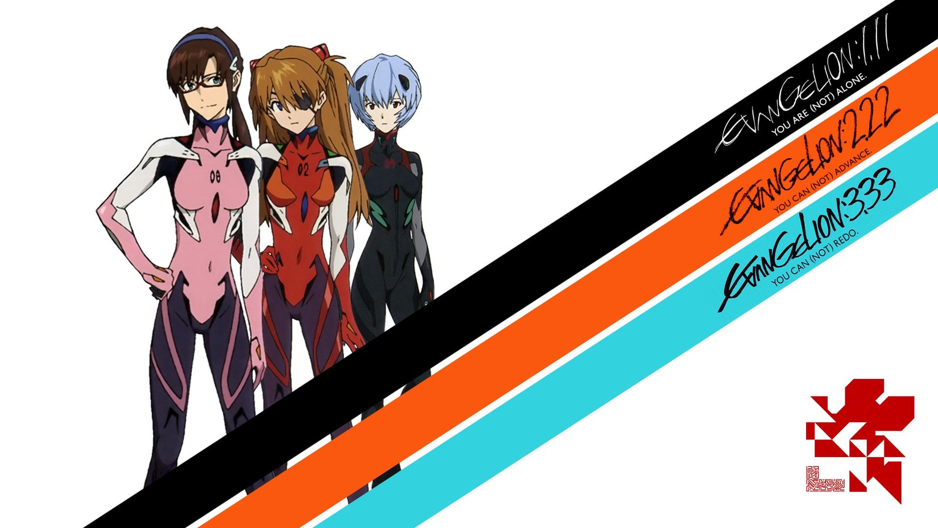 Neon Genesis Evangelion, Asuka Langley Soryu, Ayanami Rei, Makinami Mari Illustrious Wallpaper