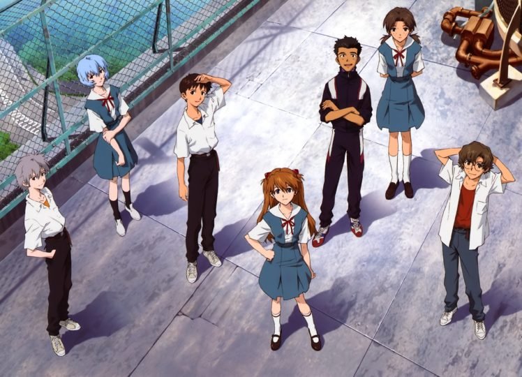 Neon Genesis Evangelion, Asuka Langley Soryu, Ikari Shinji, Ayanami Rei HD Wallpaper Desktop Background
