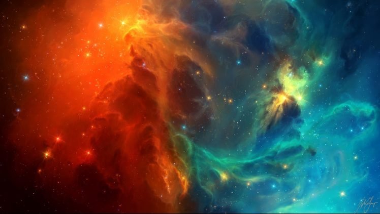 TylerCreatesWorlds, Space, Space art, Nebula, Stars, Galaxy, Digital art HD Wallpaper Desktop Background