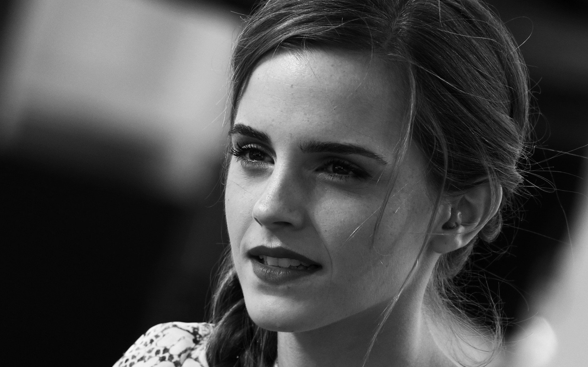 women, Emma Watson, Monochrome, Face, Braids, Actress Wallpaper