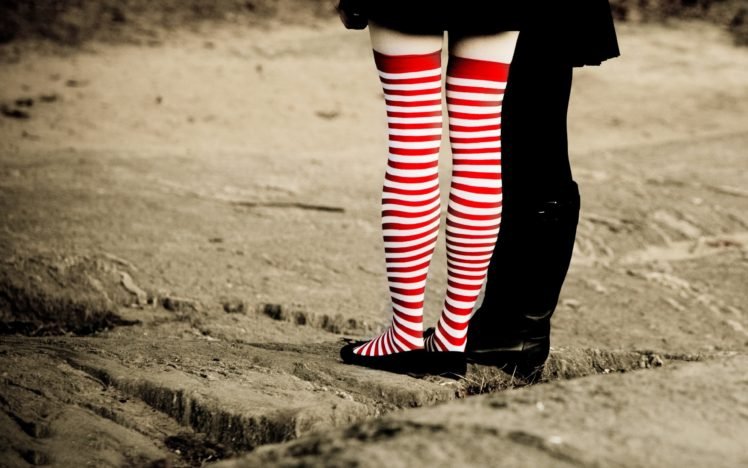 women, Striped socks HD Wallpaper Desktop Background