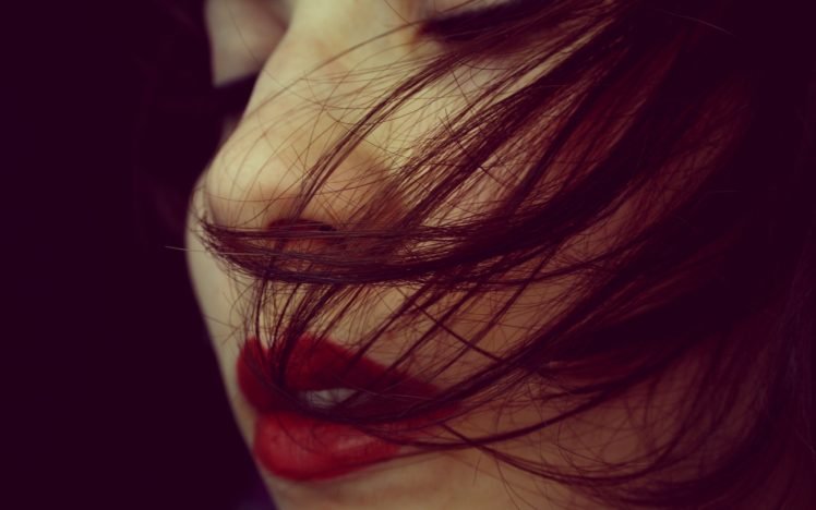 lips, Closed eyes, Women, Face, Closeup, Redhead HD Wallpaper Desktop Background