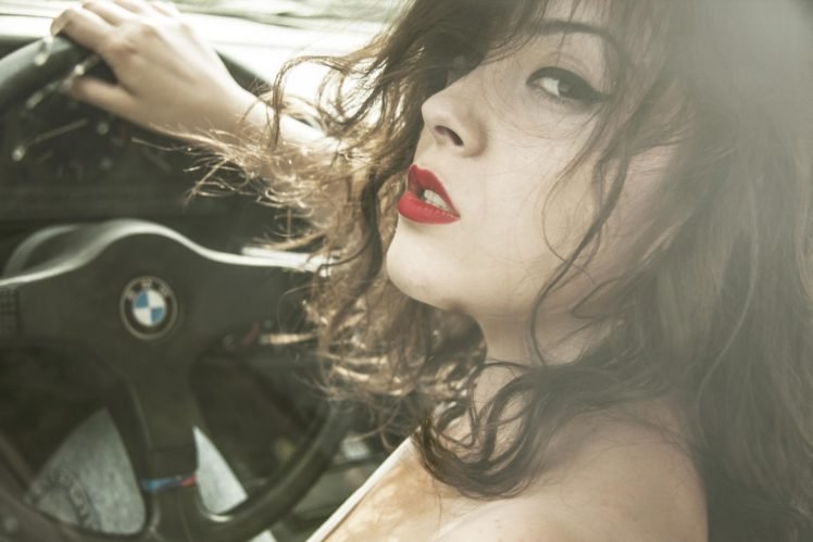 car, Women, Brunette, BMW HD Wallpaper Desktop Background