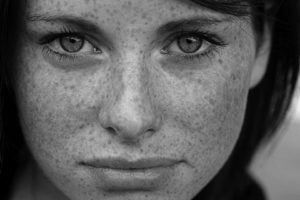 monochrome, Face, Freckles, Eyes, Women, Model
