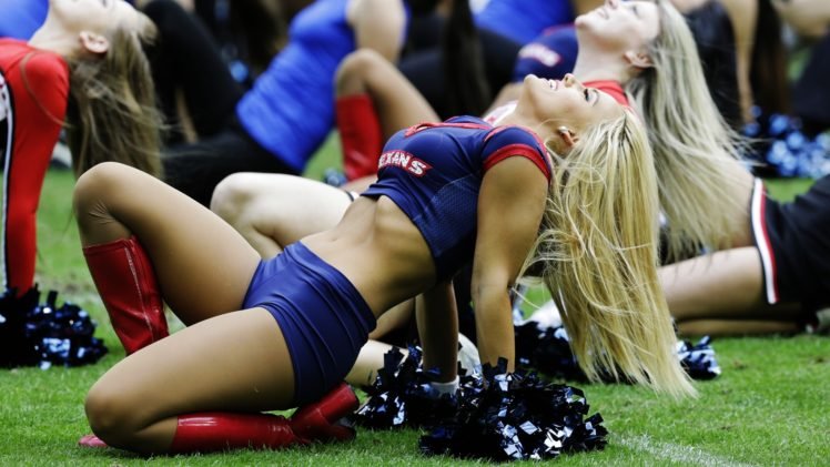 cheerleaders, Blonde, Boots, Women, Long hair, NFL, Houston Texans HD Wallpaper Desktop Background