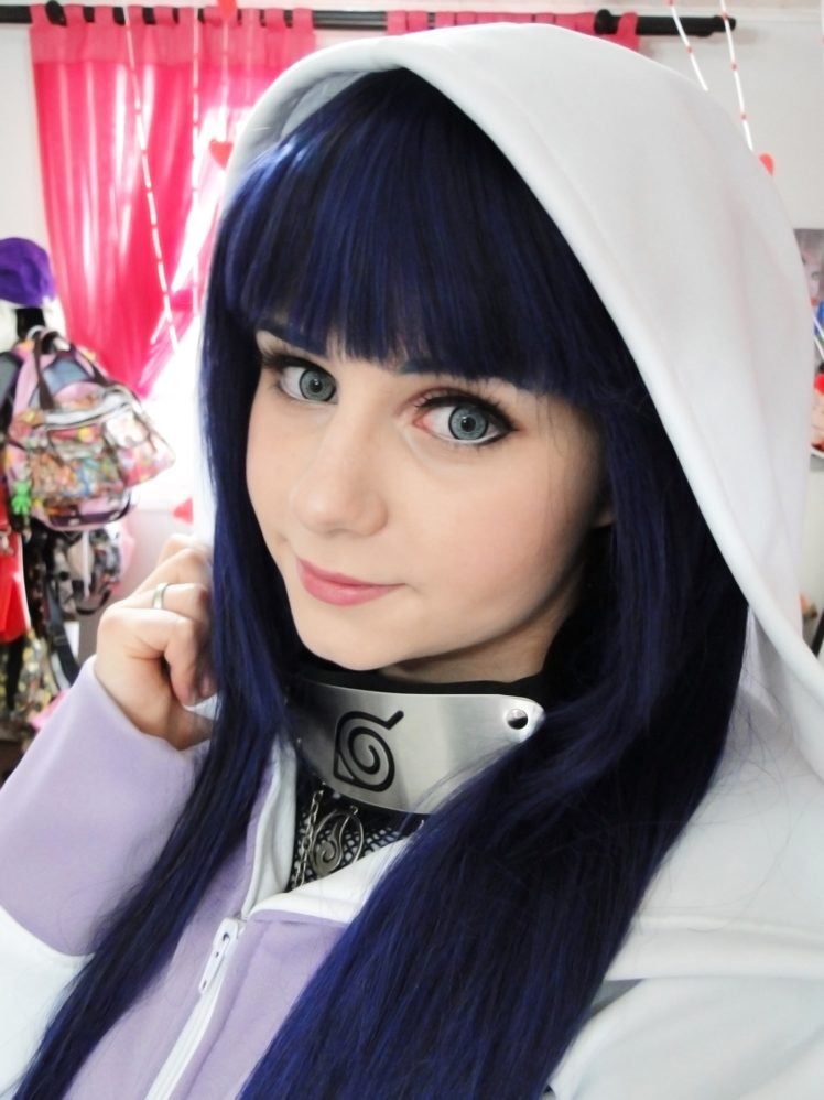 cosplay, Hyuuga Hinata, Blue hair, Hoods, Naruto Shippuuden, Women HD Wallpaper Desktop Background