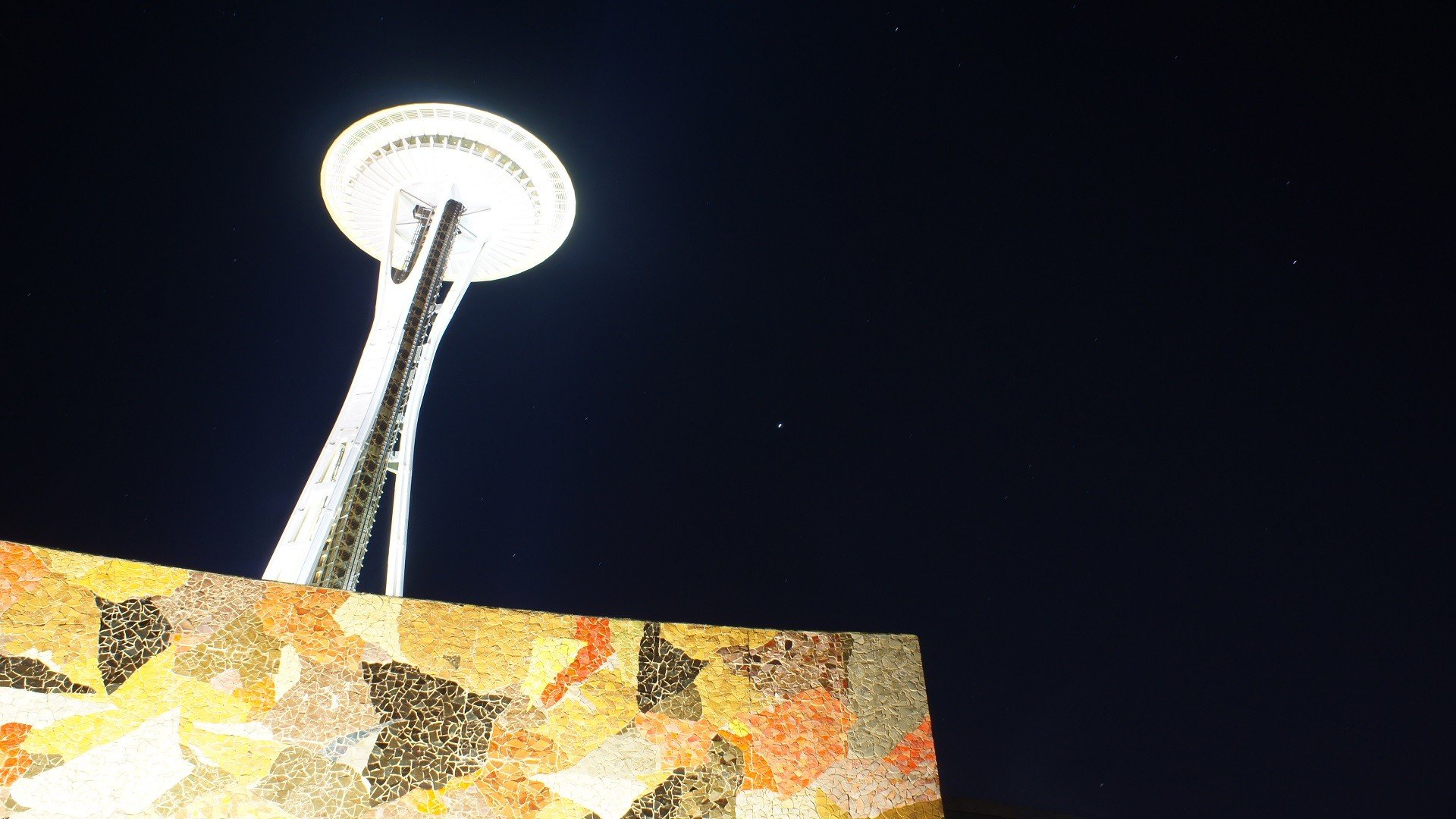 Seattle, Space Needle, Night Wallpaper