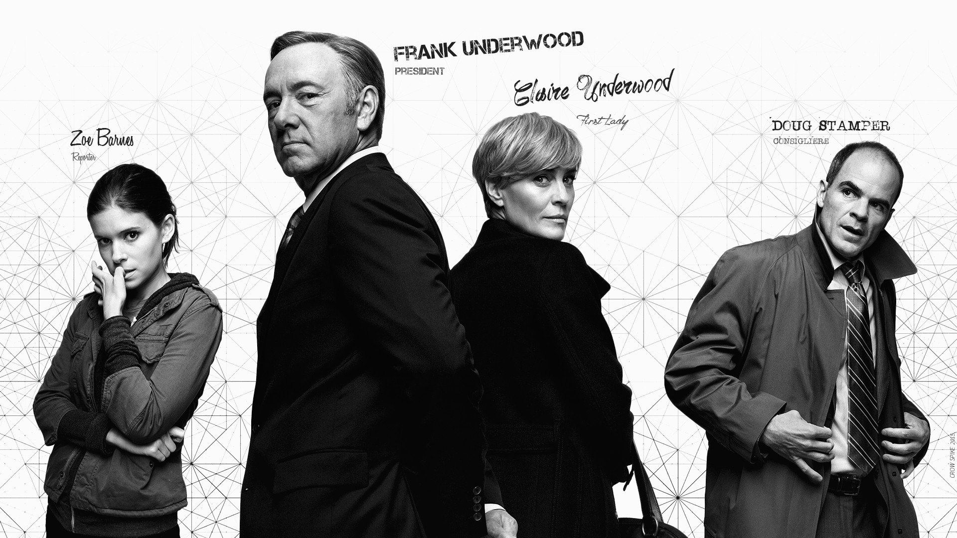 Frank Underwood, House of Cards, Zoe Barnes, Claire Underwood, Doug Stamper, Kevin Spacey Wallpaper