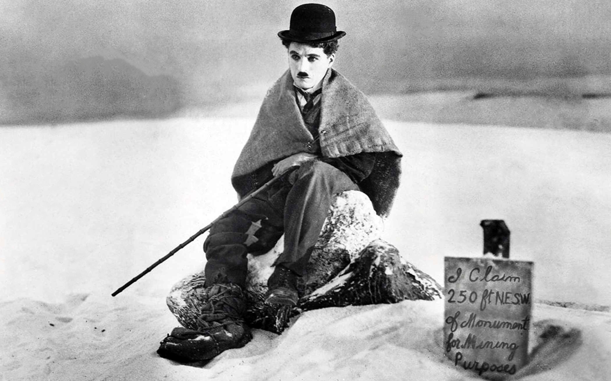 Charlie Chaplin, The Gold Rush, Film stills, Monochrome Wallpaper