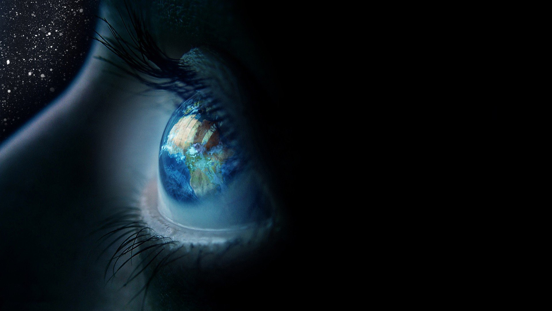 Earth, Eyes, Eyelashes, Stars, Closeup, Continents, Africa, Black  background, Reflection HD Wallpapers / Desktop and Mobile Images & Photos