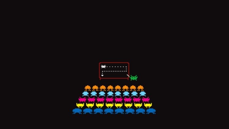 Space Invaders, Atari, Minimalism HD Wallpaper Desktop Background