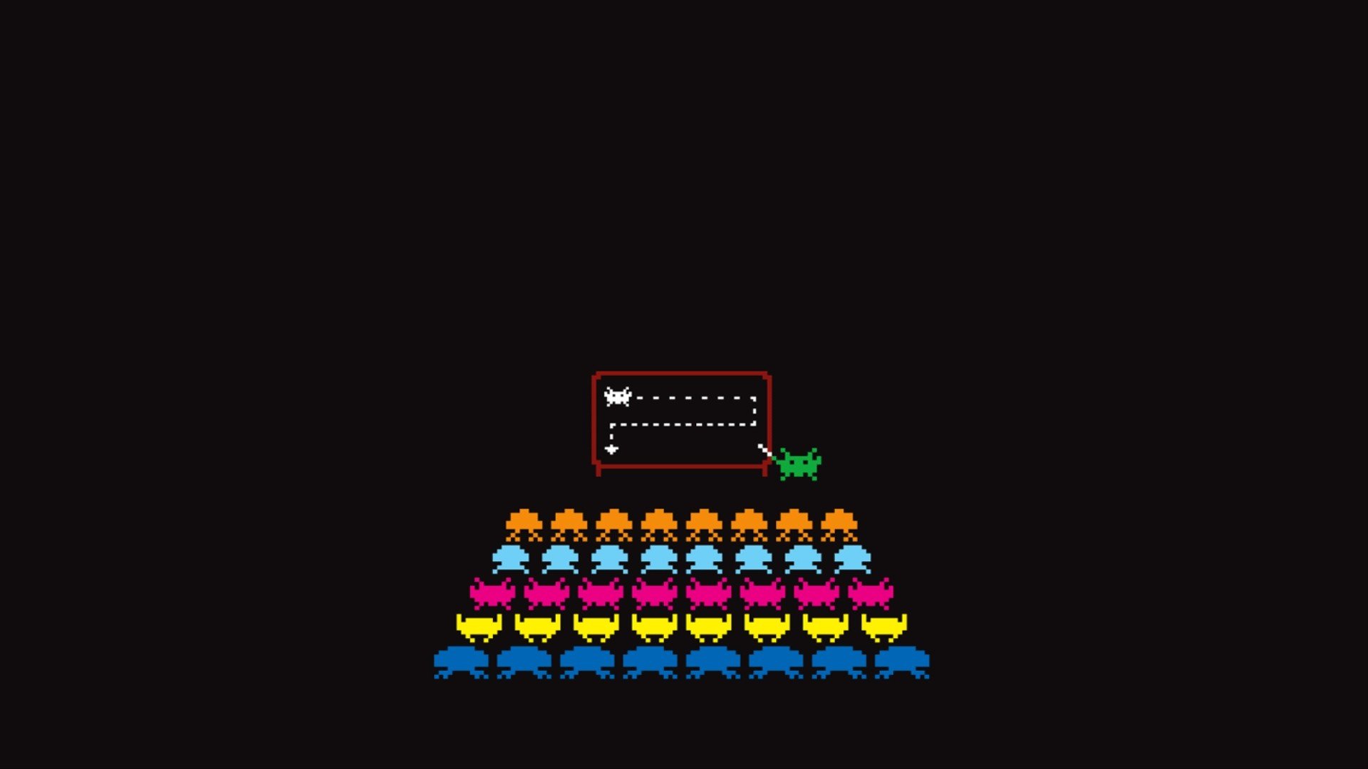 Space Invaders, Atari, Minimalism Wallpaper