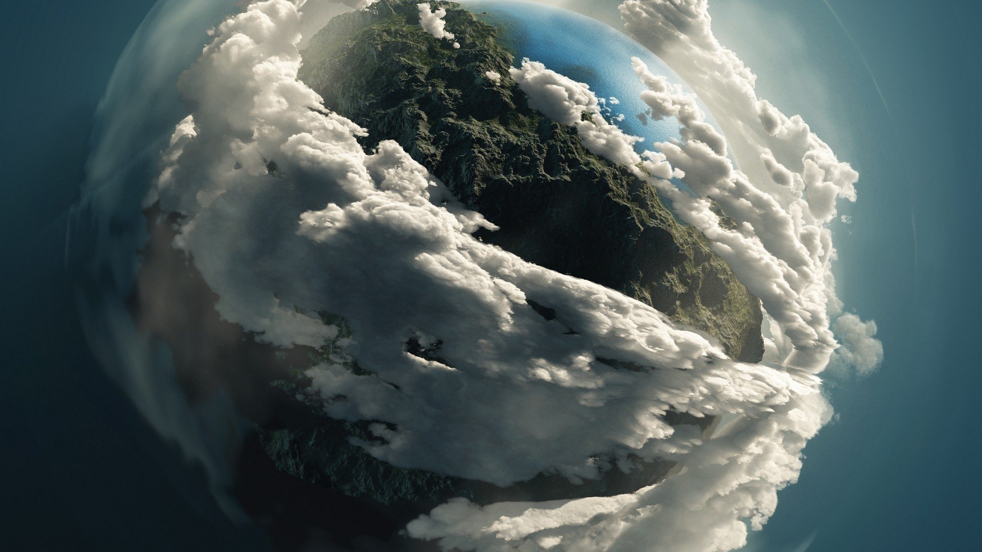 digital art, Space art, Planet, Clouds Wallpaper