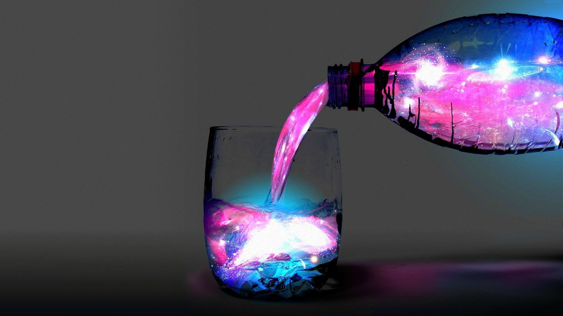 bottles, Drinking glass, Colorful, Space Wallpaper
