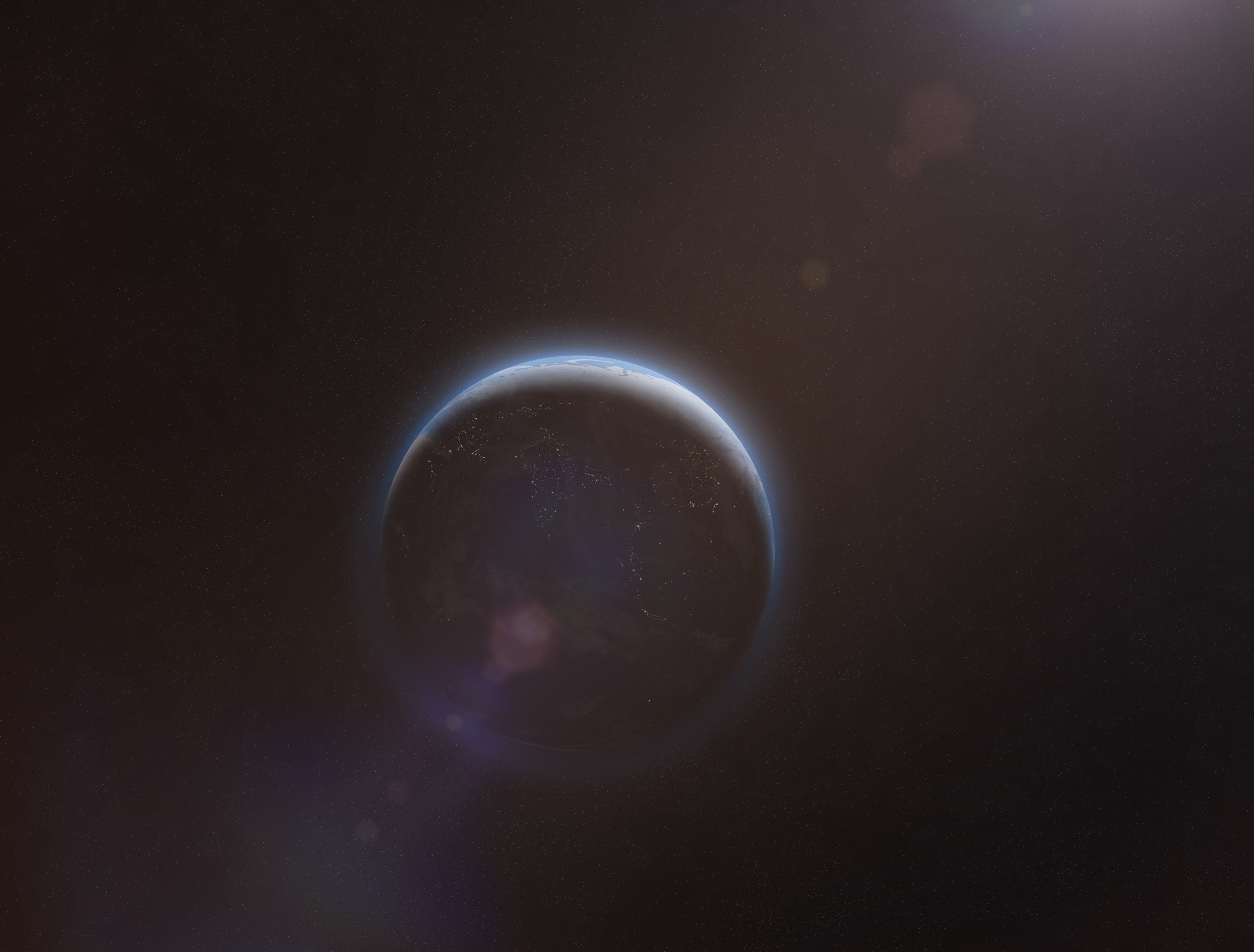 space, Planet, Lens flare Wallpaper