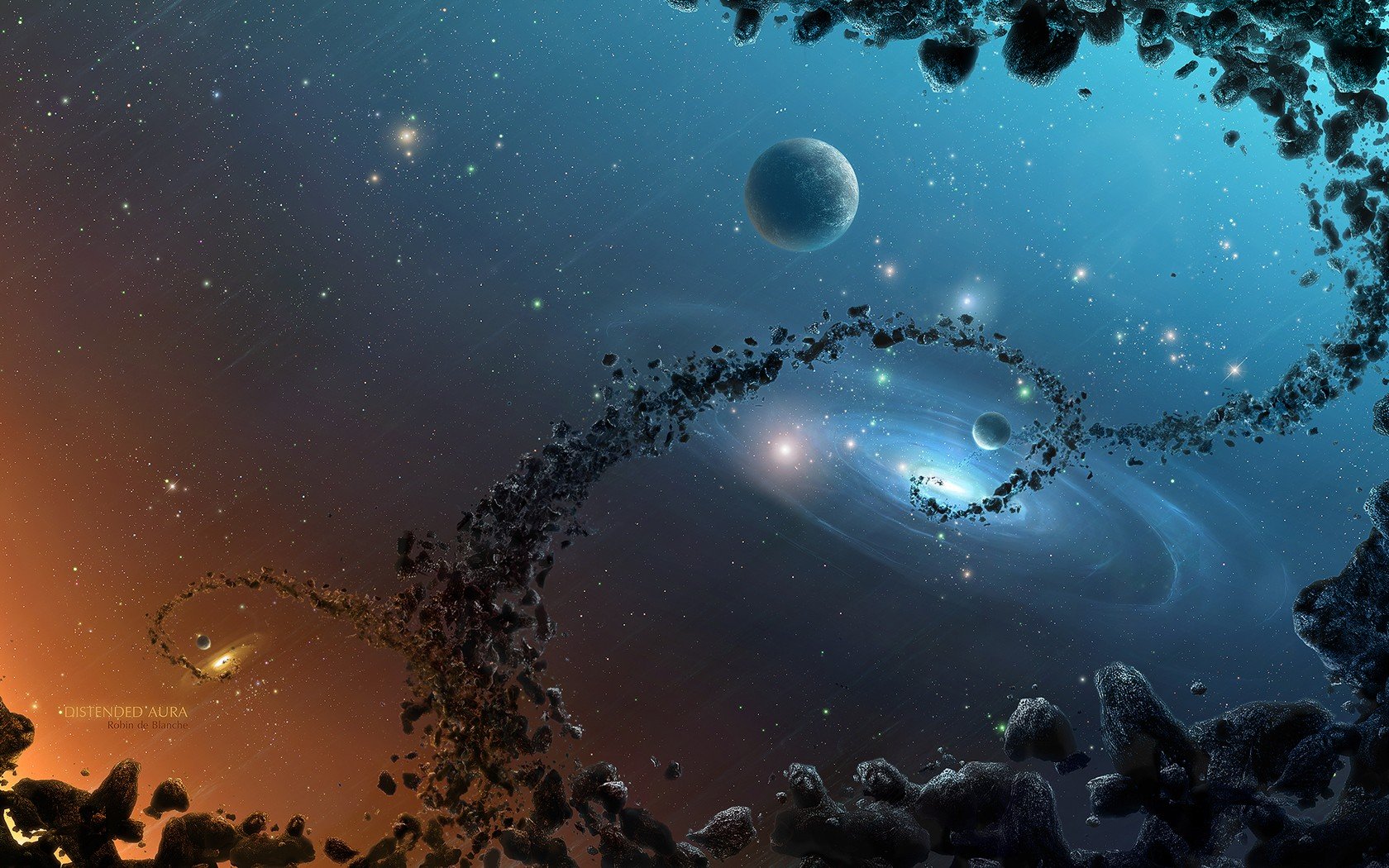 space, Asteroid, CG render, Planet, Moon, Galaxy Wallpaper