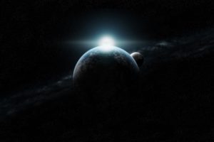 space art, Flares, Planet, Space