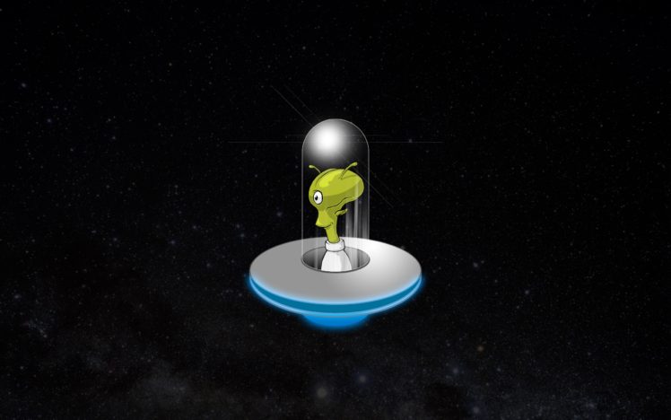 aliens, UFO, Space, Stars, Glowing HD Wallpaper Desktop Background