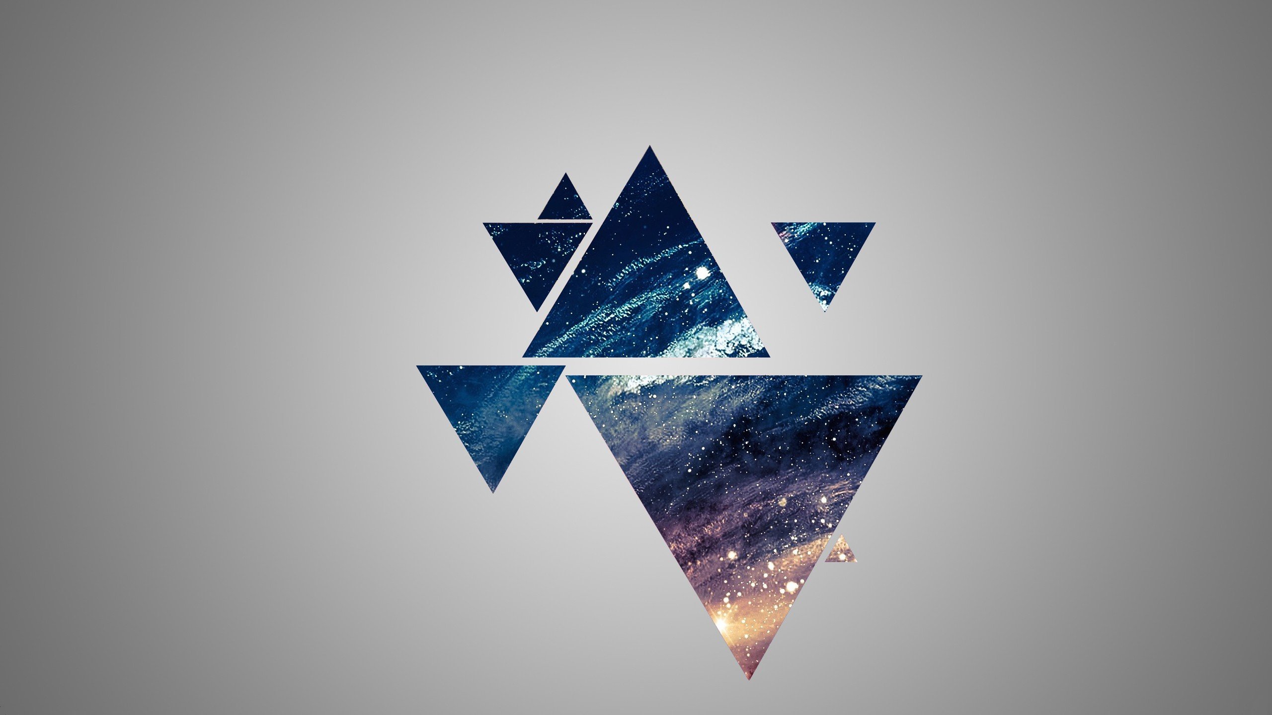 space, Blue, Yellow, Gray, Triangle Wallpaper