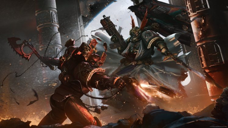 Warhammer 40, 000, Fighting, Chaos Space Marine HD Wallpaper Desktop Background